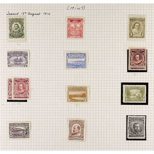 371 - CANADA - NEWFOUNDLAND 1860 - 1941 MINT COLLECTION on album pages, note 1860 3d green, 1862 4d rose l... 