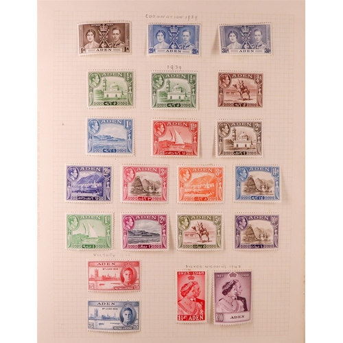 41 - COMMONWEALTH, KING GEORGE VI IN 2 ALBUMS. Fresh and attractive collection of mint stamps from Aden t... 