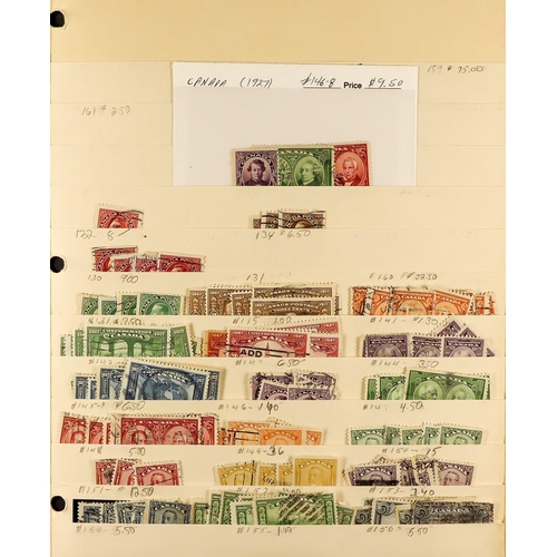 439 - CANADA 1860 - 1980s HOARD / STOCK of many 1000's chiefly used stamps in two binders, many sets, defi... 