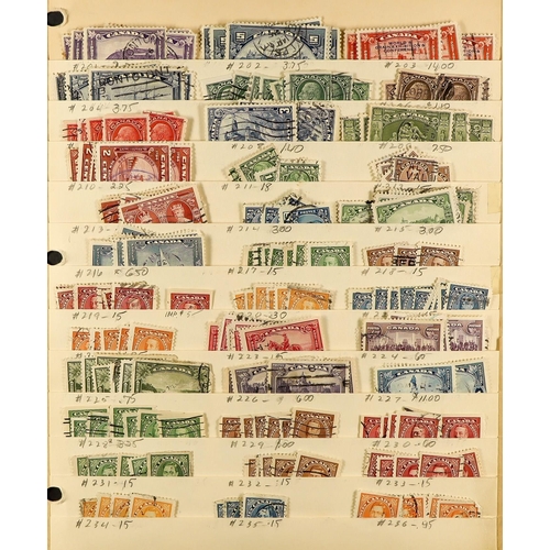 439 - CANADA 1860 - 1980s HOARD / STOCK of many 1000's chiefly used stamps in two binders, many sets, defi... 