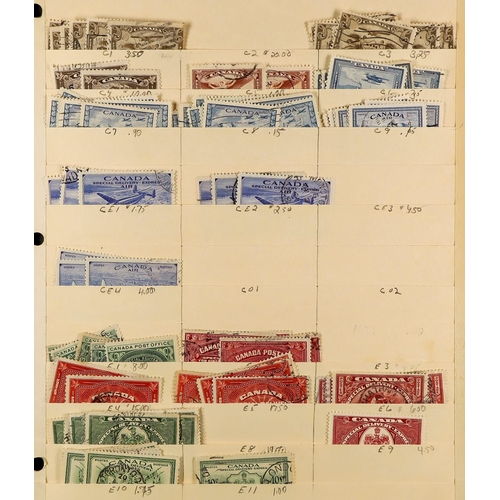 439 - CANADA 1860 - 1980s HOARD / STOCK of many 1000's chiefly used stamps in two binders, many sets, defi... 