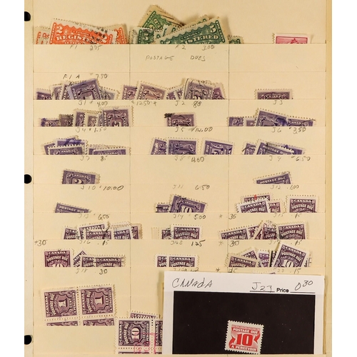 439 - CANADA 1860 - 1980s HOARD / STOCK of many 1000's chiefly used stamps in two binders, many sets, defi... 