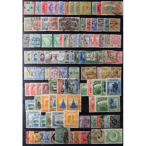 44 - BRITISH COMMONWEALTH 1860's-1935 mint & used stamps densely packed on stock pages, we see Antigua th... 