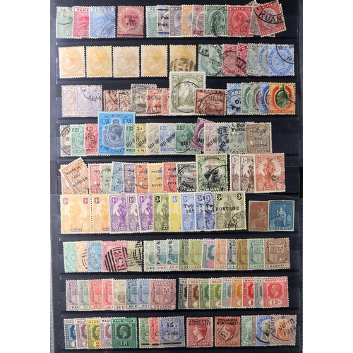 44 - BRITISH COMMONWEALTH 1860's-1935 mint & used stamps densely packed on stock pages, we see Antigua th... 