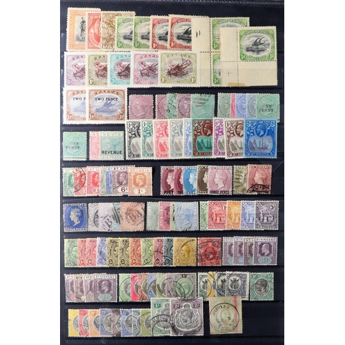 44 - BRITISH COMMONWEALTH 1860's-1935 mint & used stamps densely packed on stock pages, we see Antigua th... 