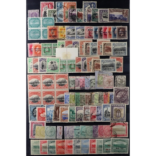 44 - BRITISH COMMONWEALTH 1860's-1935 mint & used stamps densely packed on stock pages, we see Antigua th... 