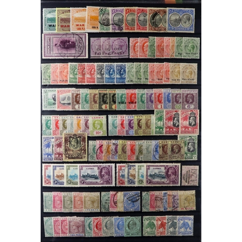 44 - BRITISH COMMONWEALTH 1860's-1935 mint & used stamps densely packed on stock pages, we see Antigua th... 