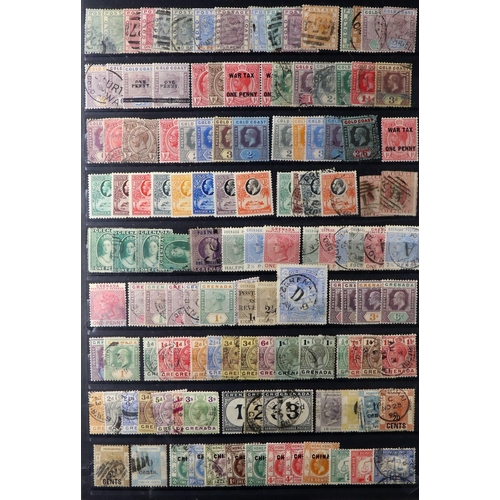 44 - BRITISH COMMONWEALTH 1860's-1935 mint & used stamps densely packed on stock pages, we see Antigua th... 