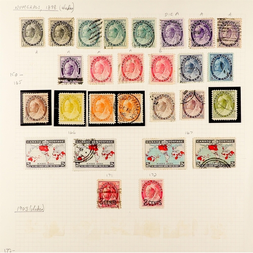 440 - CANADA 1868-1899 SUBSTANTIAL USED COLLECTION on album pages, note the Large Queens with the differen... 