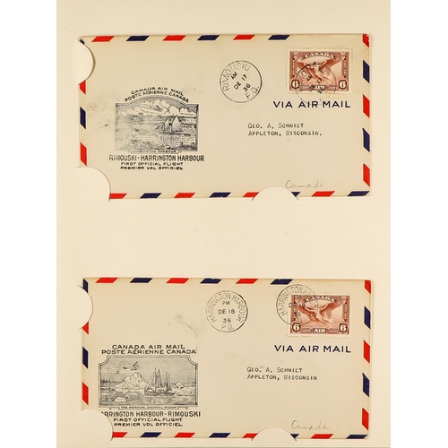 457 - CANADA 1936 - 1950 FIRST FLIGHT COVERS collection of 180+ cacheted covers in album, some transatlant... 