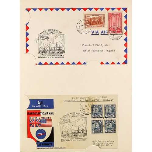 457 - CANADA 1936 - 1950 FIRST FLIGHT COVERS collection of 180+ cacheted covers in album, some transatlant... 