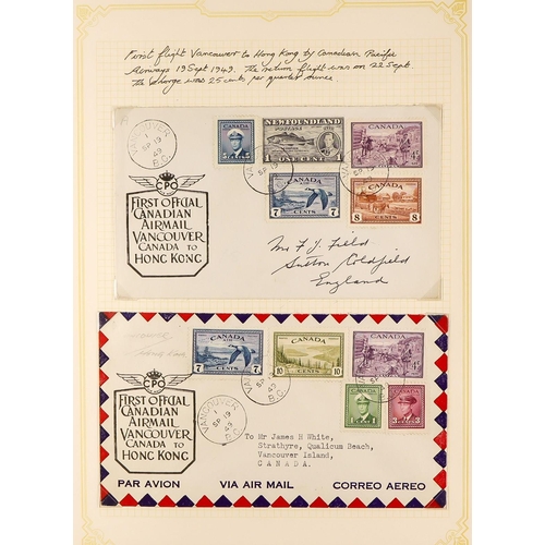 457 - CANADA 1936 - 1950 FIRST FLIGHT COVERS collection of 180+ cacheted covers in album, some transatlant... 