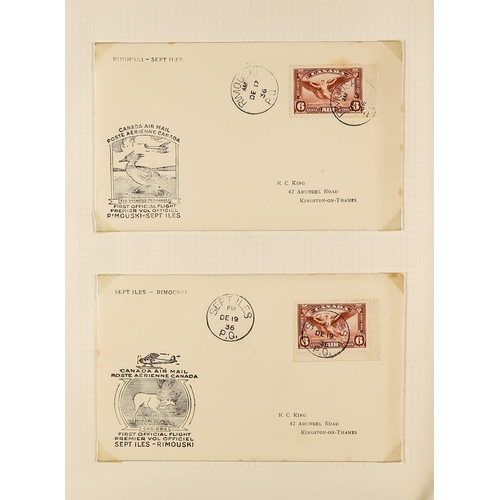 457 - CANADA 1936 - 1950 FIRST FLIGHT COVERS collection of 180+ cacheted covers in album, some transatlant... 