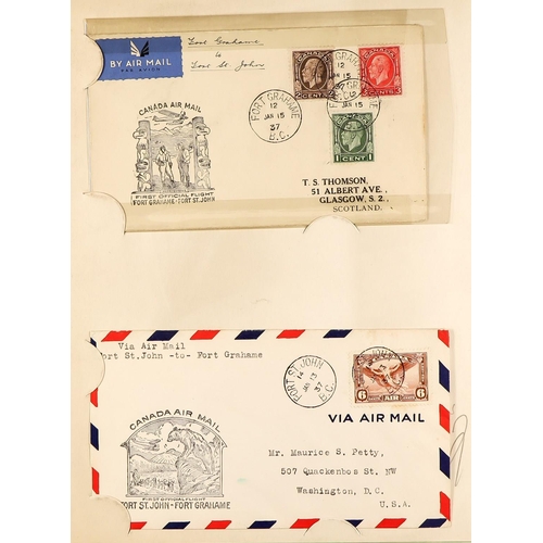 457 - CANADA 1936 - 1950 FIRST FLIGHT COVERS collection of 180+ cacheted covers in album, some transatlant... 