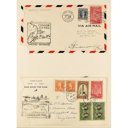 457 - CANADA 1936 - 1950 FIRST FLIGHT COVERS collection of 180+ cacheted covers in album, some transatlant... 