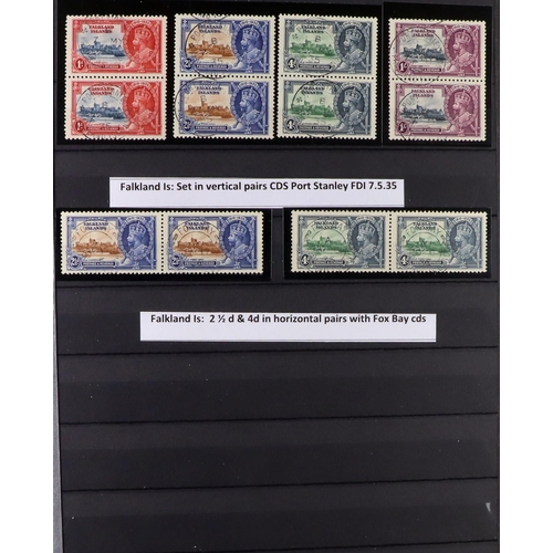 46 - 1935 SILVER JUBILEE ISSUE SPECIALIZED COLLECTION in 2 large stock books, includes mint (almost entir... 