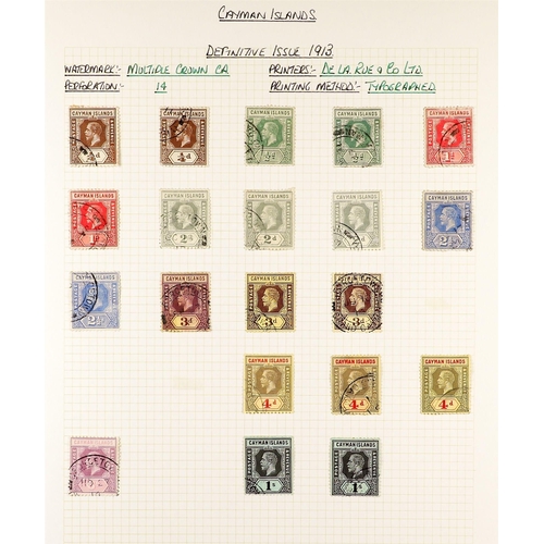 460 - CAYMAN IS. 1900 - 1950 USED COLLECTION on album pages, note 1900 ½d x3 and 1d, 1902-03 ½d x2 and 1d,... 