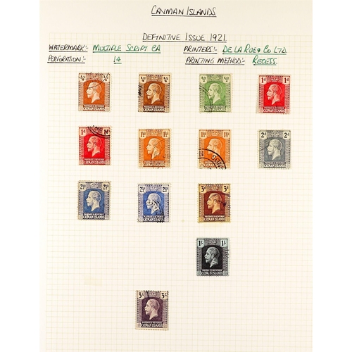 460 - CAYMAN IS. 1900 - 1950 USED COLLECTION on album pages, note 1900 ½d x3 and 1d, 1902-03 ½d x2 and 1d,... 