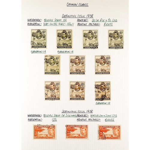 460 - CAYMAN IS. 1900 - 1950 USED COLLECTION on album pages, note 1900 ½d x3 and 1d, 1902-03 ½d x2 and 1d,... 