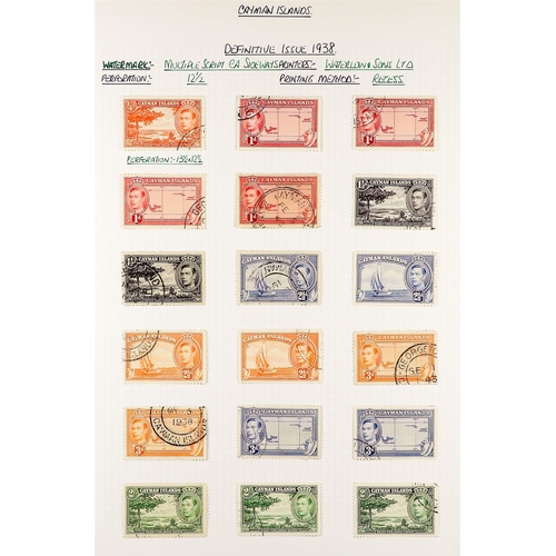 460 - CAYMAN IS. 1900 - 1950 USED COLLECTION on album pages, note 1900 ½d x3 and 1d, 1902-03 ½d x2 and 1d,... 