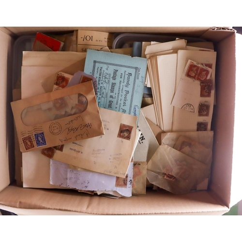 48 - OLD COLLECTOR'S ESTATE IN NINE CARTONS 1840-1960's mint & used stamps and covers, includes old album... 