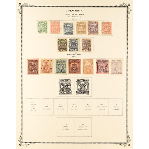 480 - COLOMBIA 1899 - 1960 COLLECTION of mint / never hinged mint & used stamps on pages, many sets, 'back... 