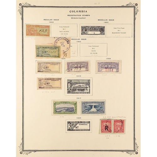 480 - COLOMBIA 1899 - 1960 COLLECTION of mint / never hinged mint & used stamps on pages, many sets, 'back... 