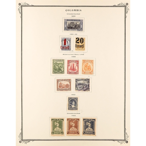 480 - COLOMBIA 1899 - 1960 COLLECTION of mint / never hinged mint & used stamps on pages, many sets, 'back... 