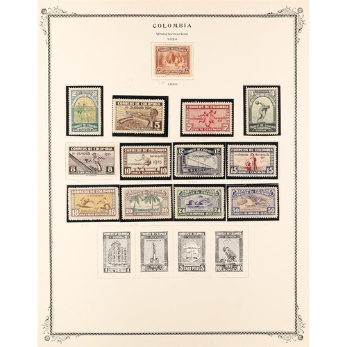 480 - COLOMBIA 1899 - 1960 COLLECTION of mint / never hinged mint & used stamps on pages, many sets, 'back... 