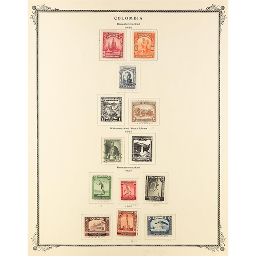 480 - COLOMBIA 1899 - 1960 COLLECTION of mint / never hinged mint & used stamps on pages, many sets, 'back... 