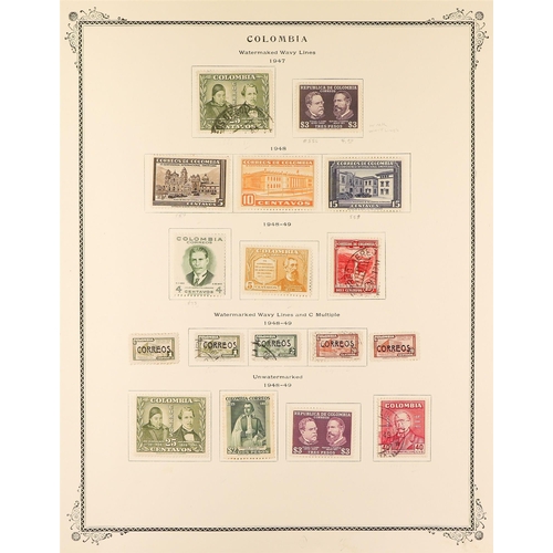 480 - COLOMBIA 1899 - 1960 COLLECTION of mint / never hinged mint & used stamps on pages, many sets, 'back... 