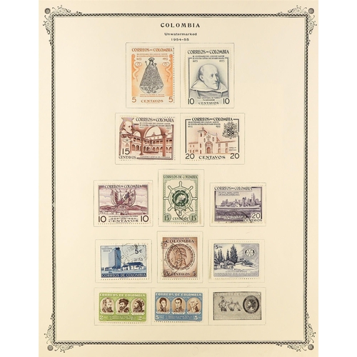 480 - COLOMBIA 1899 - 1960 COLLECTION of mint / never hinged mint & used stamps on pages, many sets, 'back... 