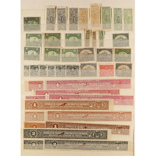 487 - COLOMBIA TOBACCO REVENUE STAMPS. 1889 -1936 collection including State/ Department issues, note 1889... 