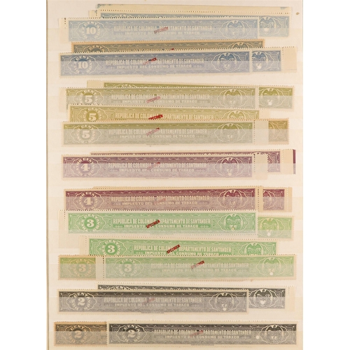 487 - COLOMBIA TOBACCO REVENUE STAMPS. 1889 -1936 collection including State/ Department issues, note 1889... 