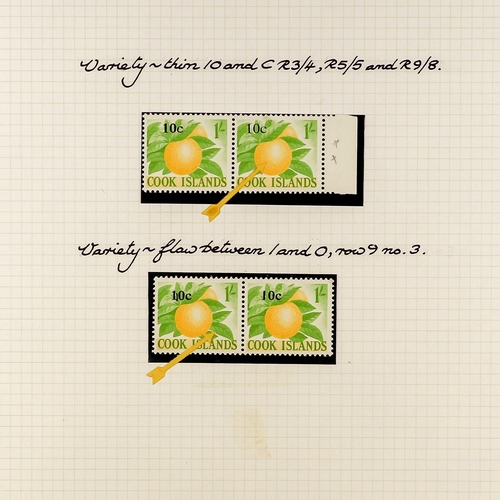 490 - COOK IS. 1967 DECIMAL SURCHARGE COLLECTION of mint / never hinged mint on album pages, a complete se... 