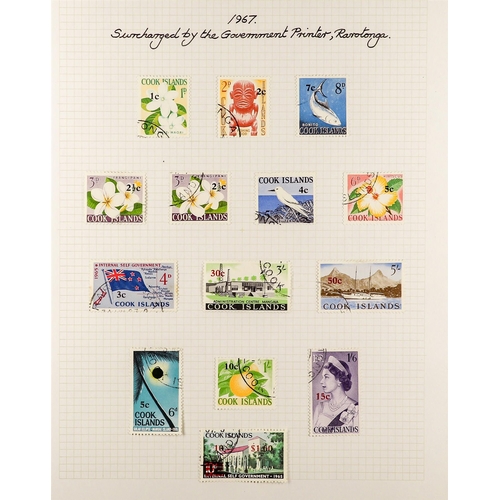 491 - COOK IS. 1967 DECIMAL SURCHARGES COLLECTION of very fine used stamps on album pages, the complete se... 