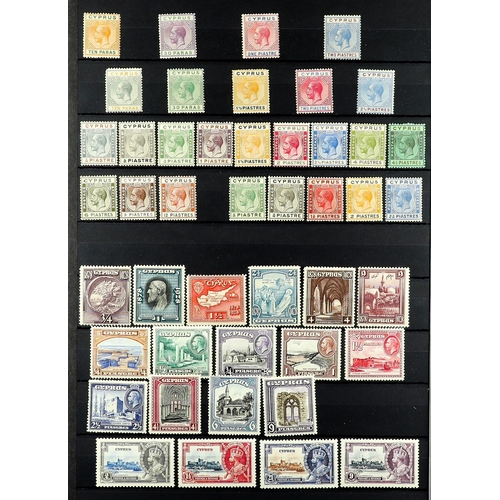 499 - CYPRUS 1880 - 1935 MINT COLLECTION of over 90 stamps on protective pages, note 1880 ½d rose (plate 1... 