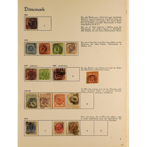 514 - DENMARK 1851 - 1973 COLLECTION of mint & used stamps, in album includes. Note 1851-68 vals to 16s, N... 