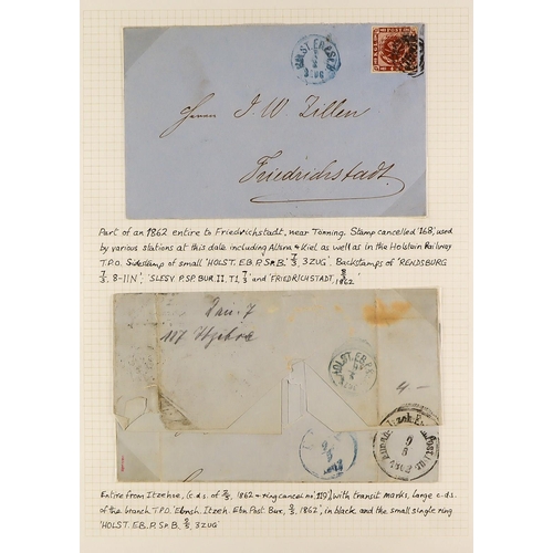 519 - DENMARK TRAVELLING POST OFFICES OF THE DANISH - GERMAN BORDER collection of 49 covers & cards spanni... 