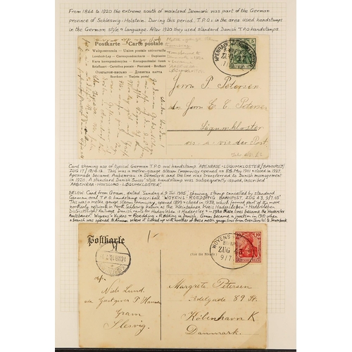 519 - DENMARK TRAVELLING POST OFFICES OF THE DANISH - GERMAN BORDER collection of 49 covers & cards spanni... 