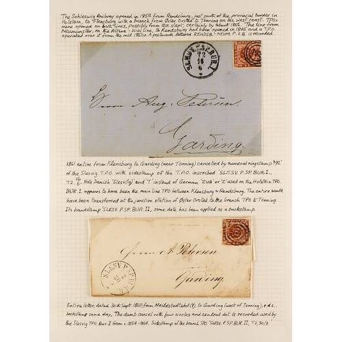 519 - DENMARK TRAVELLING POST OFFICES OF THE DANISH - GERMAN BORDER collection of 49 covers & cards spanni... 