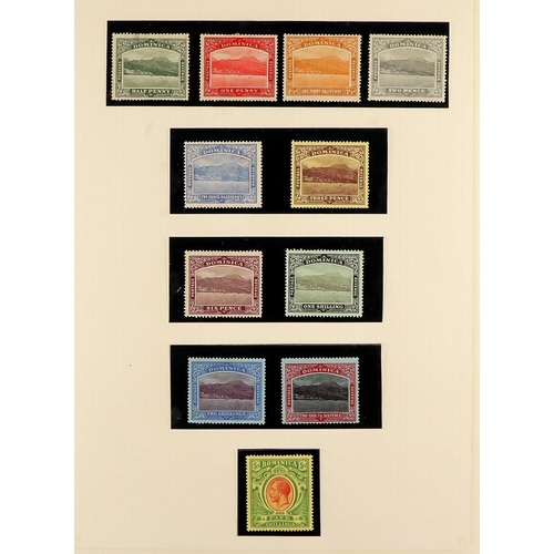 520 - DOMINICA 1877 - 1960's COLLECTION of mint (some never hinged) and used stamps on pages with plus som... 