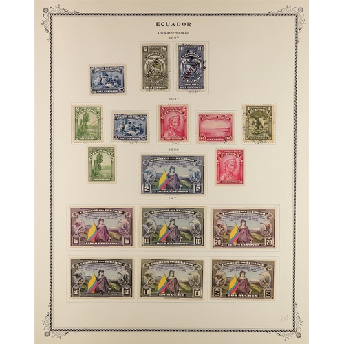 524 - ECUADOR 1865 - 1980s COLLECTION of mint and used stamps on Scott album pages, spaces comprehensively... 