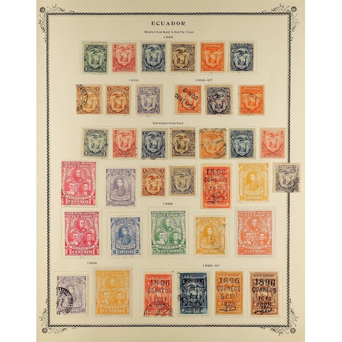 524 - ECUADOR 1865 - 1980s COLLECTION of mint and used stamps on Scott album pages, spaces comprehensively... 