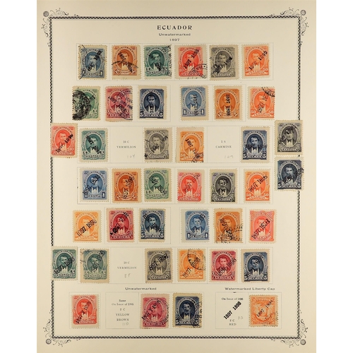 524 - ECUADOR 1865 - 1980s COLLECTION of mint and used stamps on Scott album pages, spaces comprehensively... 