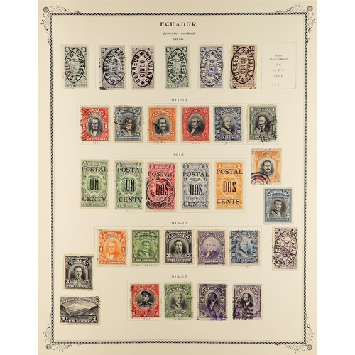 524 - ECUADOR 1865 - 1980s COLLECTION of mint and used stamps on Scott album pages, spaces comprehensively... 