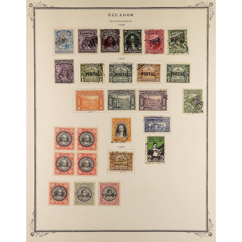 524 - ECUADOR 1865 - 1980s COLLECTION of mint and used stamps on Scott album pages, spaces comprehensively... 