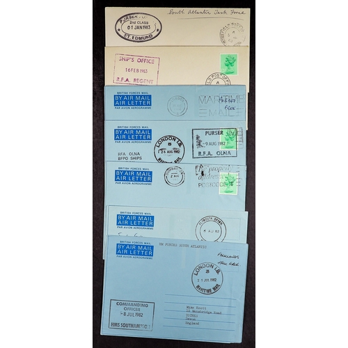 547 - FALKLAND IS. 1982 - 1984 POST-CONFLICT MAIL collection of loose covers and air letters showing vario... 