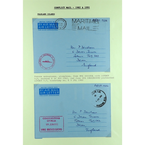 548 - FALKLAND IS. 1982 - 1984 POST-CONFLICT MAIL collection of covers, air letters and postcards, annotat... 