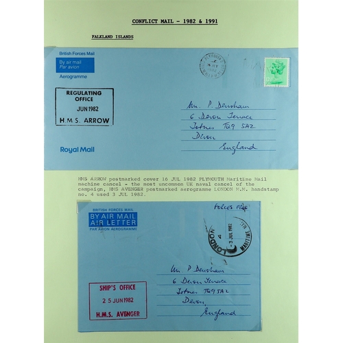 548 - FALKLAND IS. 1982 - 1984 POST-CONFLICT MAIL collection of covers, air letters and postcards, annotat... 